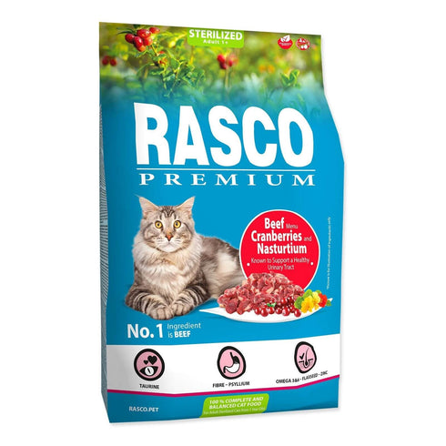 Hrana uscata pentru pisici Rasco Sterilizat Vita&Merisoare 400g